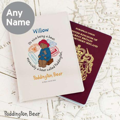 Personalised Paddington Bear Cream Leather Passport Holder Extra Image 2